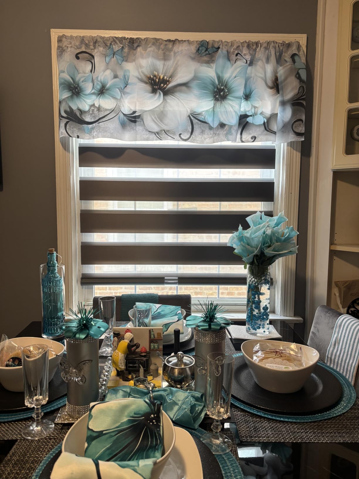 AOSKY Cordless Zebra Blinds for Indoor Windows, 34
