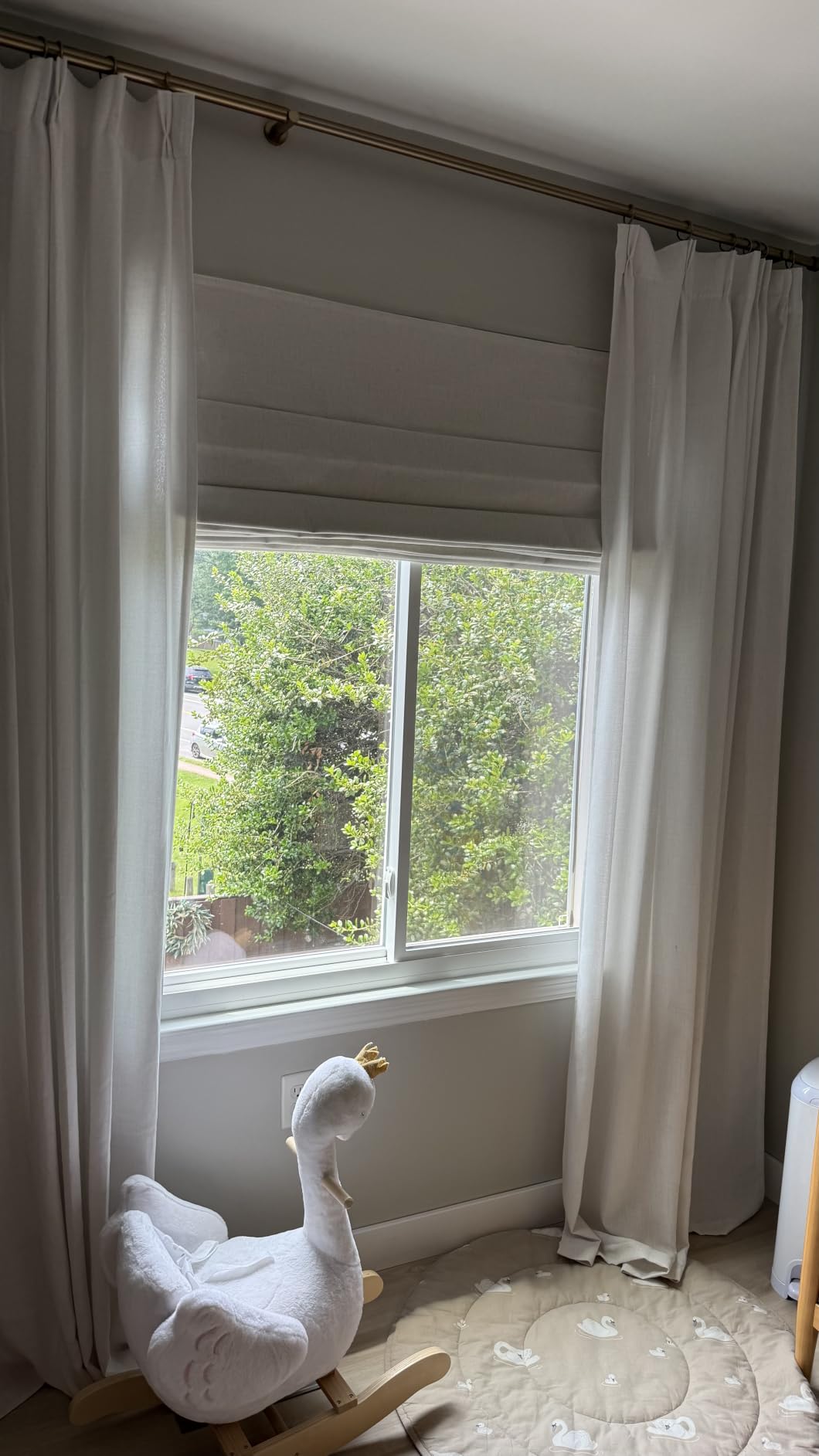 LazBlinds No Drill Cordless Roman Shades, 34'' W x 64'' H, Off White | Easy to Install, Light Blocking & Heat Insulating, Perfect for Bedrooms & Kids' Rooms customer photo 1