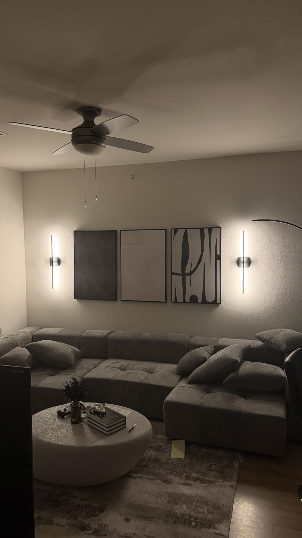 Large Framed Black and White Gray Abstract Wall Art Set, 3 Piece 24x36 Inch customer photo 1