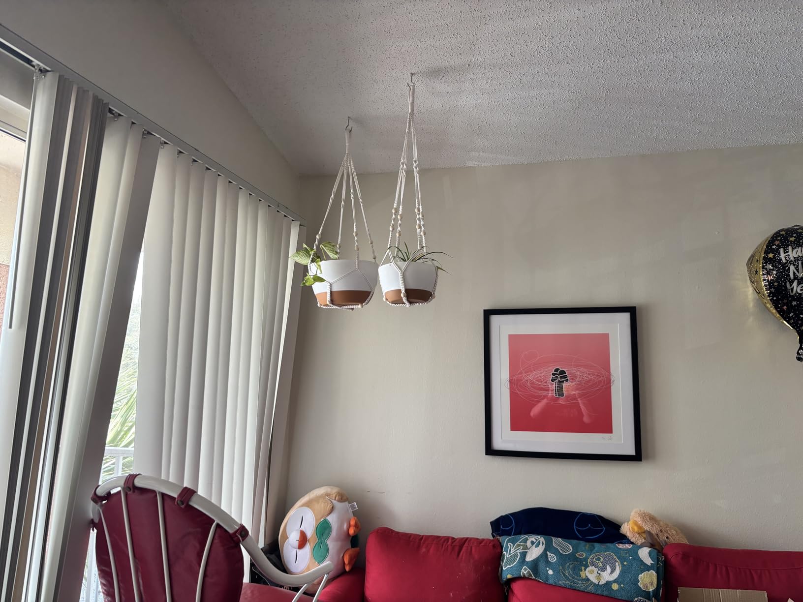 Set of 2-10 Inch Hanging Planters for Indoor Plants with Self-Watering Includes Hanging Pots for Plants, Outdoor Hanging Plant Pot with Drainage, and 2 Types of Hanging Baskets Hangers (White, 10inch) customer photo 2