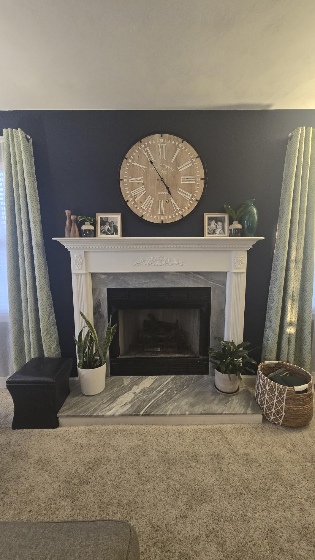 Farmhouse Wall Clock 30 Inch - Rustic Wood Metal Decor, Silent Sweep, Battery Operated for Living Room Kitchen Office, Brown customer photo 1