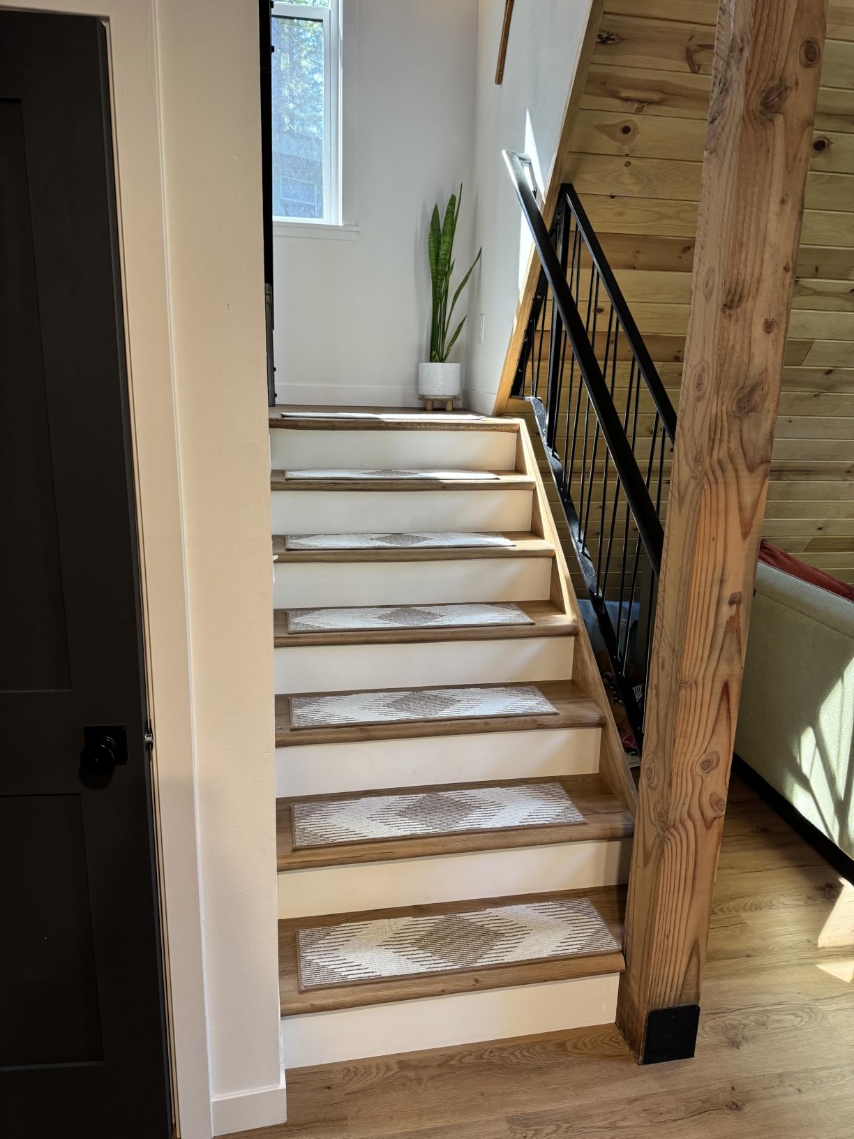 PADOOR 15PC Stair-Treads Non Slip, 3D Peel and Stick Stair Treads for Wooden Steps Indoor, Stair-Carpet Treads Washable Reusable Adhesive Stair-Runner Rugs for Kids and Dogs 8