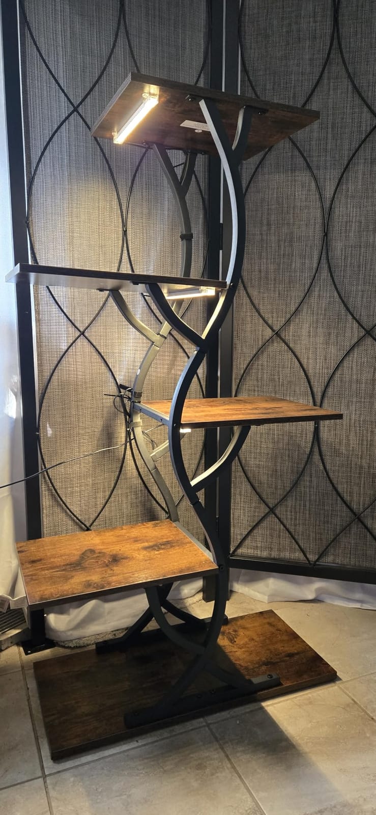 Plant Stand Indoor with Grow Lights - 5 Tiered Corner Plant Shelves (Brown) customer photo 1