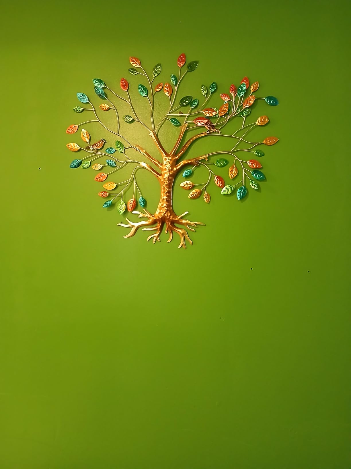 Fangoo Tree of Life Metal Wall Art Sculpture 22 x 26 inch Large Metal Tree of Life Wall Decor Wall Hanging Multi Colored Leaf Art for Living Room Bedroom Garden Porch Patio Office Home Wall Decor customer photo 2