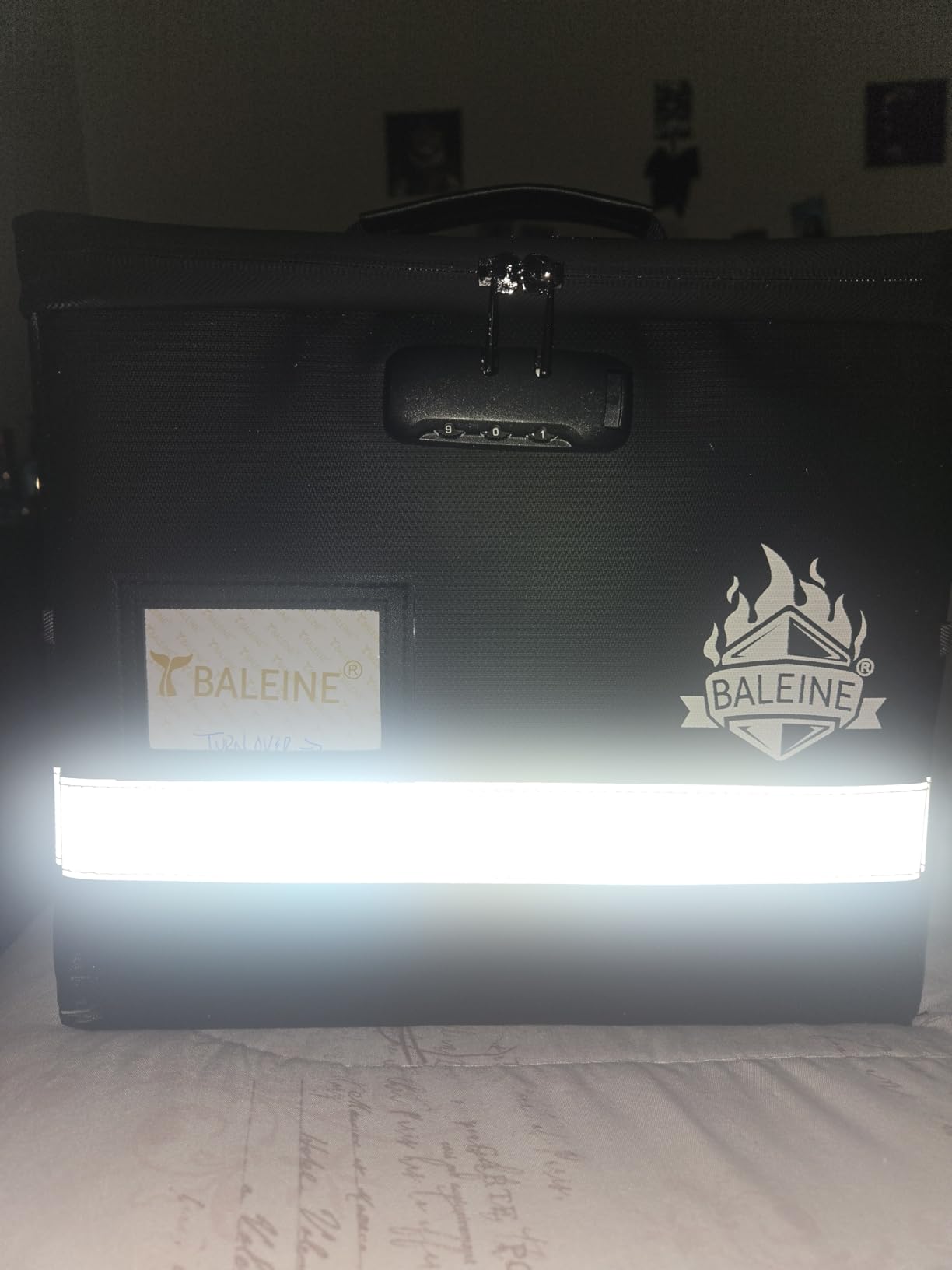 BALEINE Fireproof Document Box with Lock, Portable Fireproof Document Bag Waterproof Fire Proof File Boxes for Documents, File Organizer Box for Important Paperwork (Black, 12.5''x10.5''x6'') customer photo 2