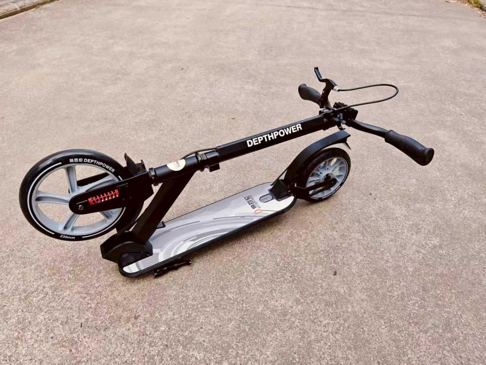 Big Wheels Kick Scooter for Kids Ages 6+, Teens and Adults, Max Load 300 LBS, Foldable - 2-Wheel Commuter Adult Scooters with Hand Brake & Shock Absorption, Adjustable Handlebar, Bearing ABEC9 customer photo 2