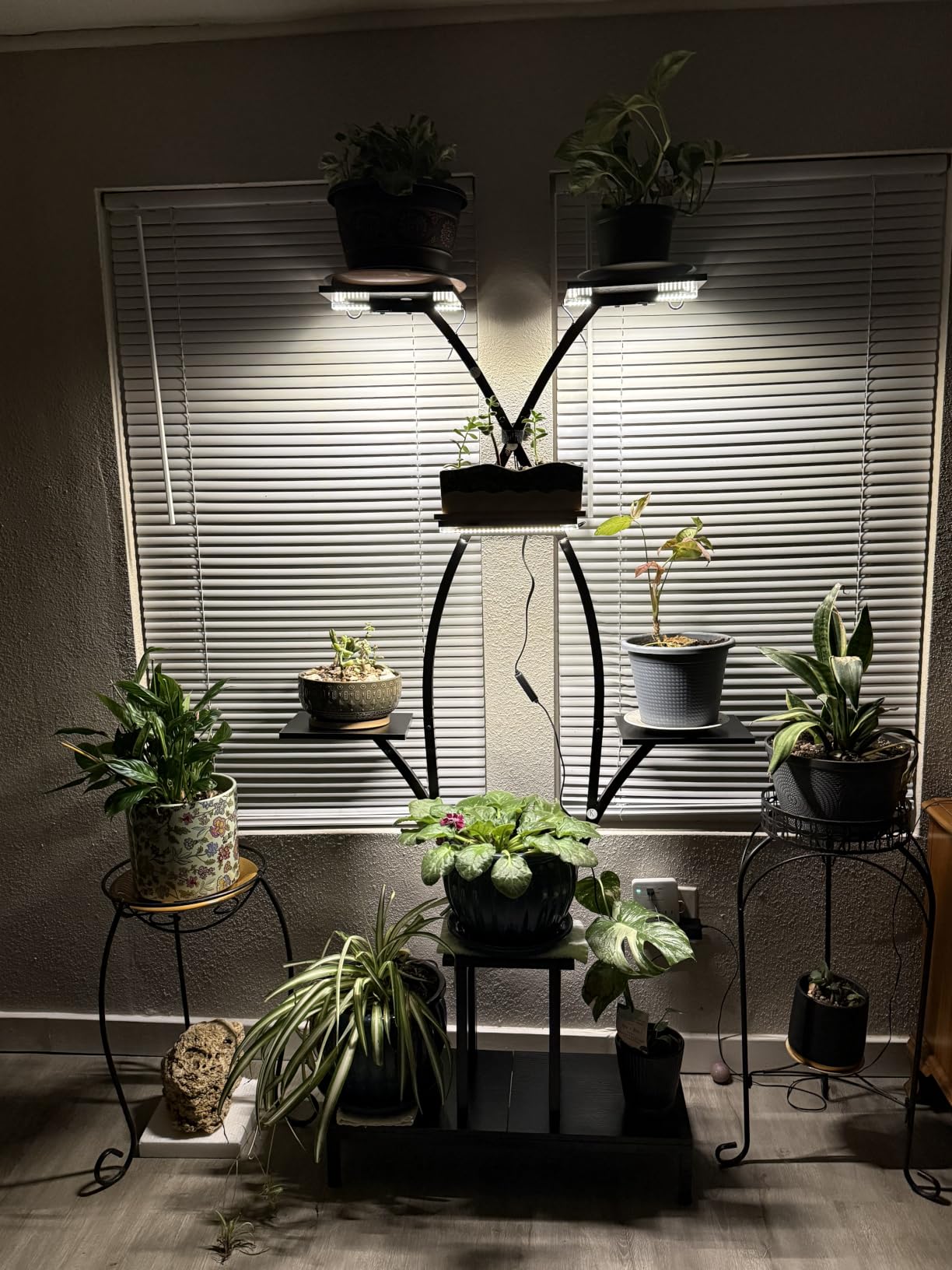 Plant Stand Indoor with Grow Lights - 7 Tiered Metal Corner Shelf for Multiple Plants, 64.2