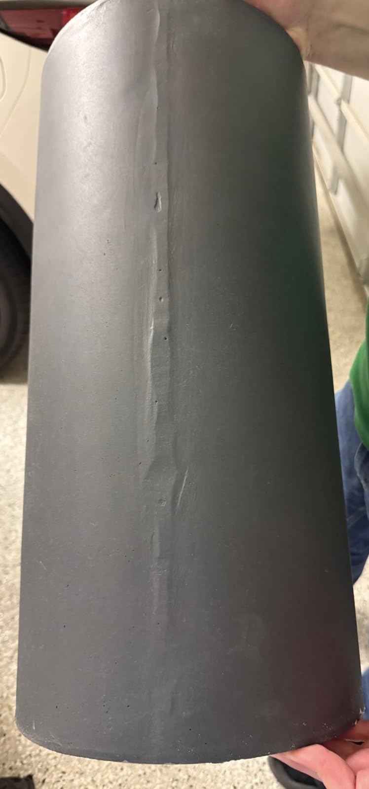 Kante Large Round Column Weathered Concrete Planter 27.8