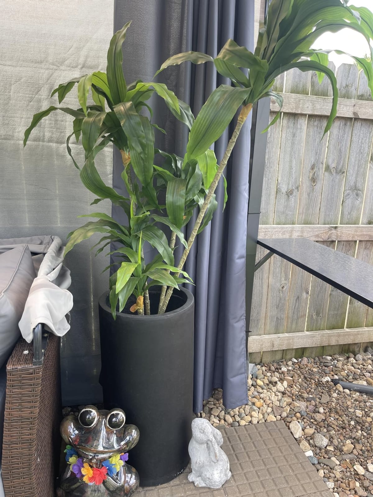 Kante Large Round Column Weathered Concrete Planter 27.8
