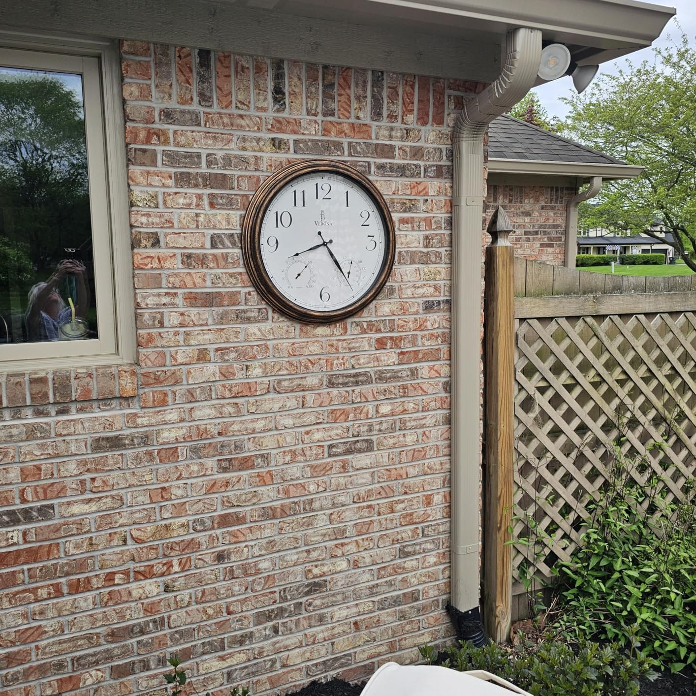 Large Outdoor Patio Clock - Illuminated Waterproof Thermometer, 18 Inch customer photo 2