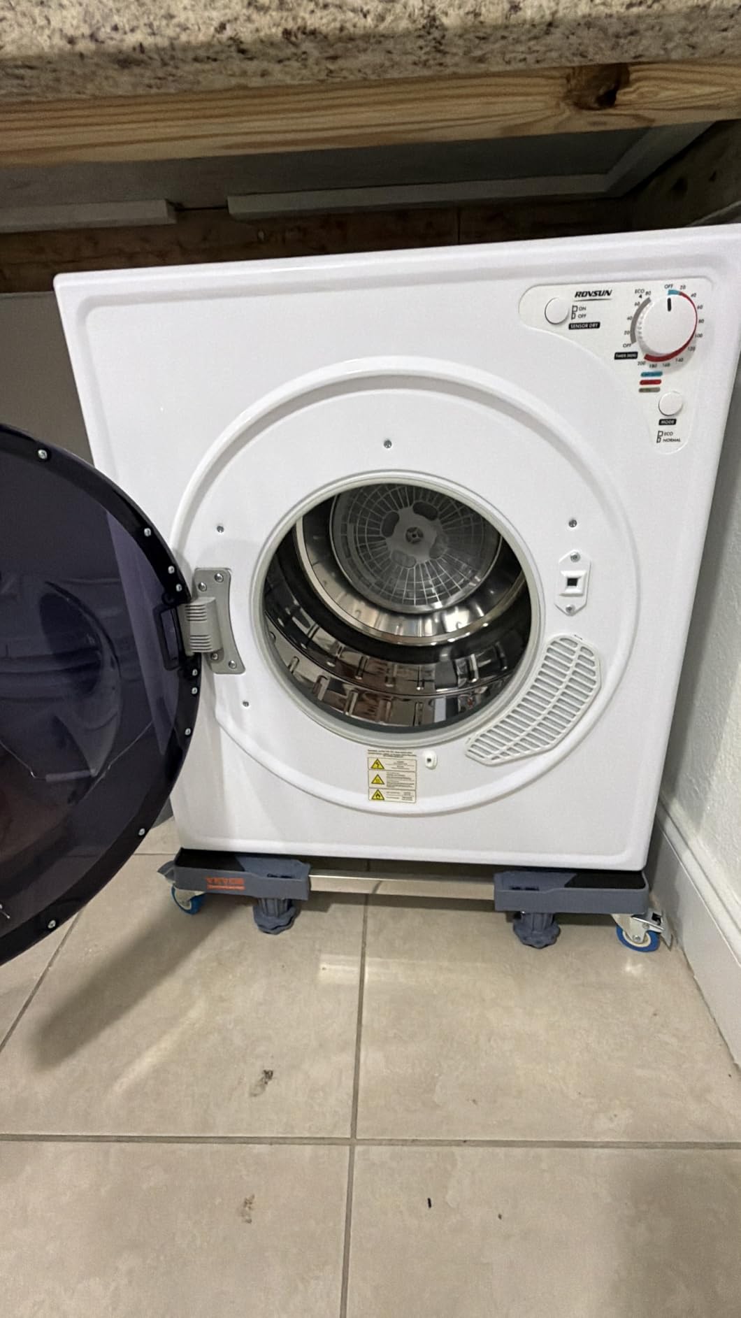 ROVSUN 2.6 Cu.Ft. Portable Dryers for Laundry, Compact Portable Clothes Dryer with Stainless Steel Tub, Dryer Machine, 110V Electric Dryer with Control Knob for Apartment, Dorm, RV, White, 1400W customer photo 1