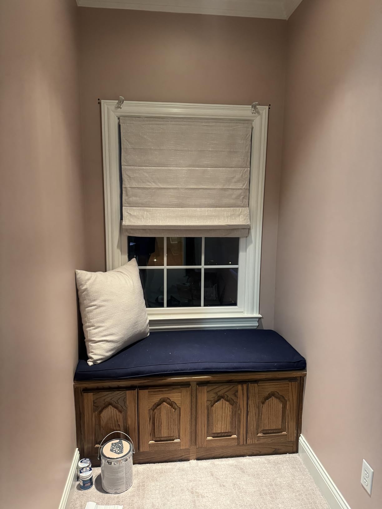 Madison Park Roman Shade, Blackout Blinds Thermal Insulated, 34x64 Linen customer photo 1