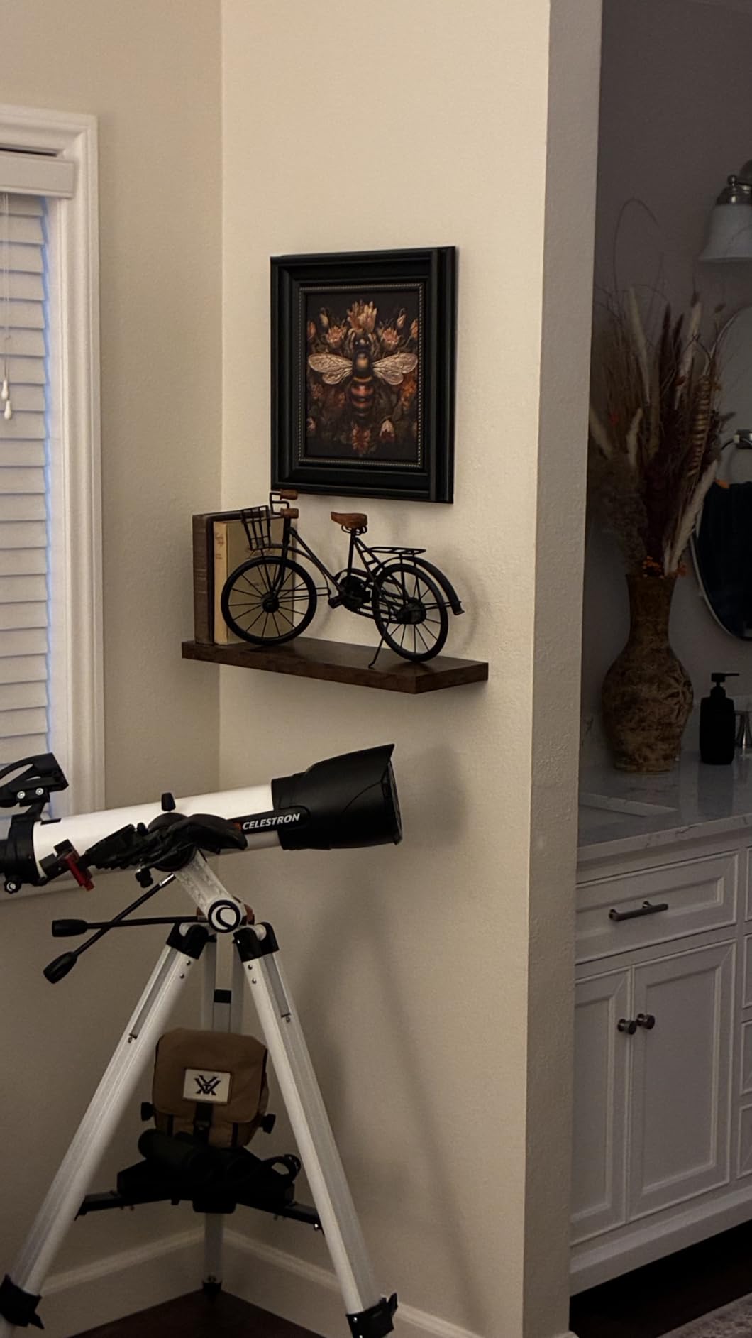 BAYKA Rustic Brown Floating Shelves 22.5in, Set of 2, Wall Mount Wood Shelf customer photo 1