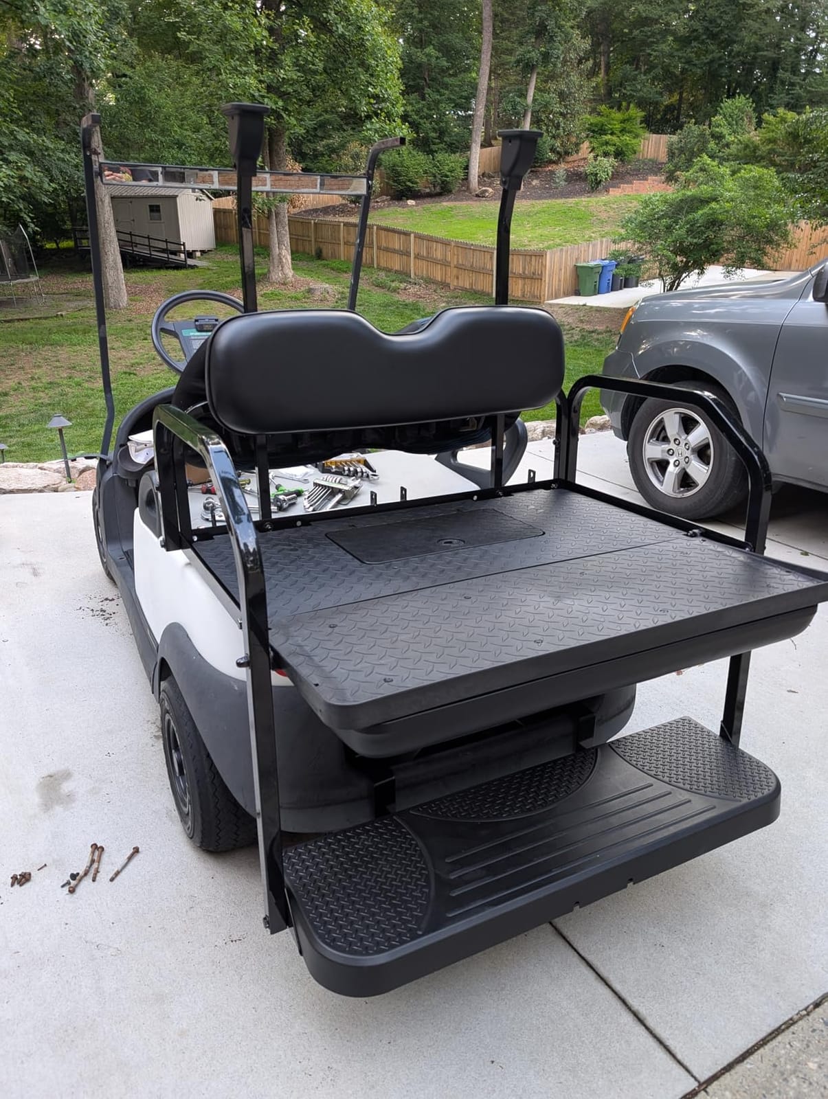 NOKINS Golf Cart Rear Flip Seat Fits Club Car Precedent Tempo Onward (2004-Up) - Black customer photo 1