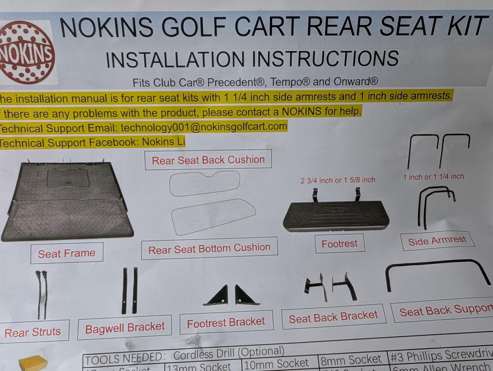 NOKINS Golf Cart Rear Flip Seat Fits Club Car Precedent Tempo Onward | Buff rear flip seat kit, 1.25 inch Square steel frame, flip cargo bed, fits Club Car Precedent Tempo Onward 2004-Up customer photo 2