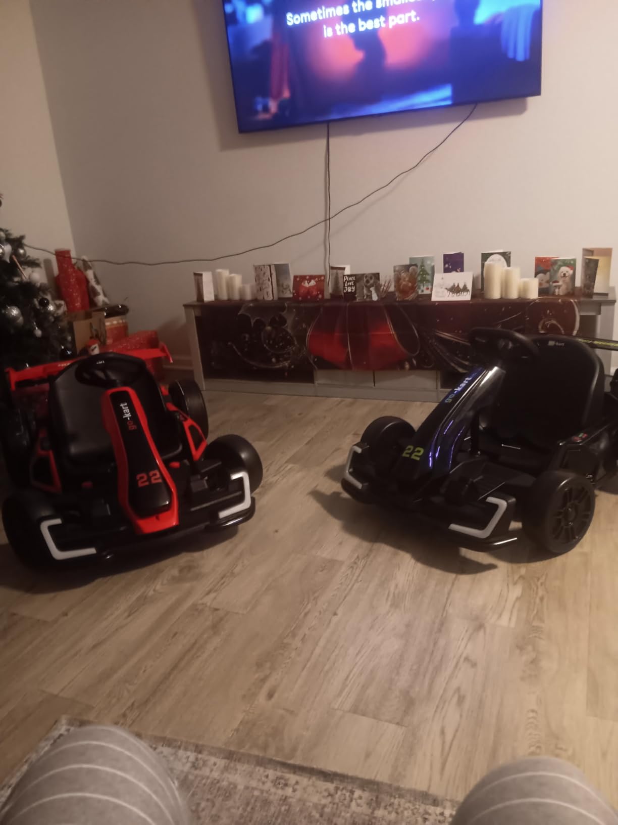 Hikole 24V Electric Go Kart for Kids Ages 6-14, Red | 300W Power Wheels, Extendable Seat, Sport/Drift Modes, 4 Speeds, 8.5 MPH, EVA Tires, LED Lights, Music customer photo 2