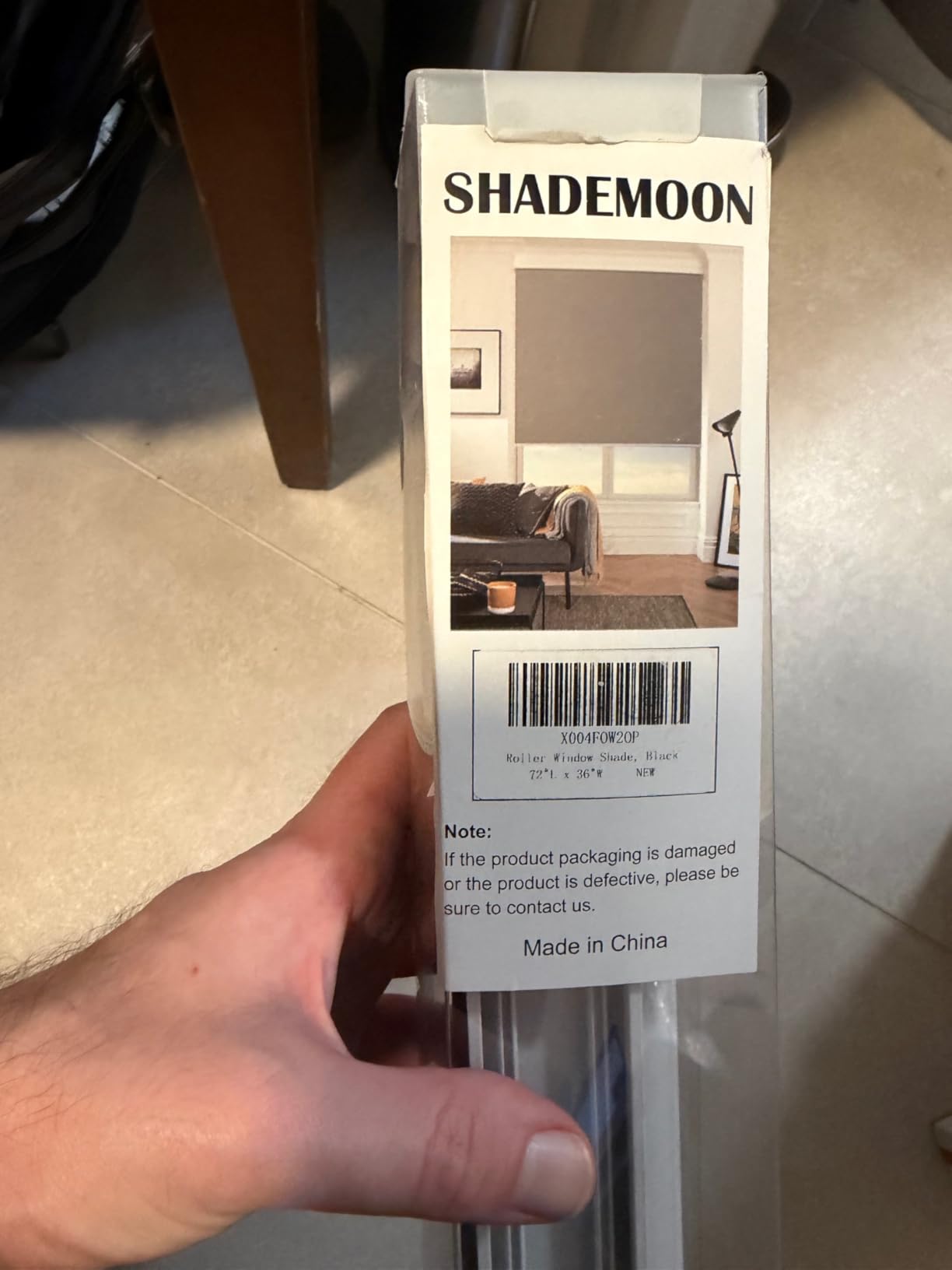 SHADEMOON Blackout Cordless Roller Window Shades,White,12