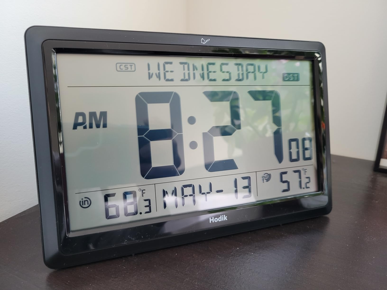 HODIK Atomic Wall Clock with Indoor Outdoor Temp, Digital Clocks(Silver) customer photo 1