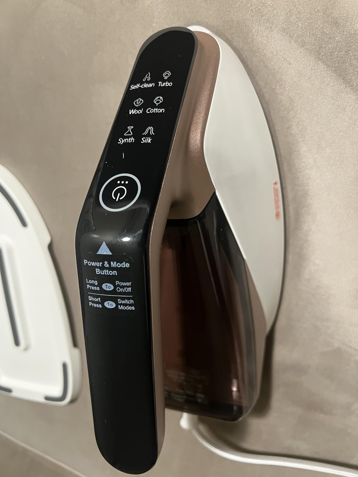 Newbealer Steam Generator Iron, 1500W Turbo Steamer for Clothes (Gold) | 2 Bar Steam Pressure Clothes Iron, 4 Steam & 4 Dry Heat Modes, Fast Heat-Up, 350ml Detachable Tank, Auto-Off, Self-Cleaning customer photo 1