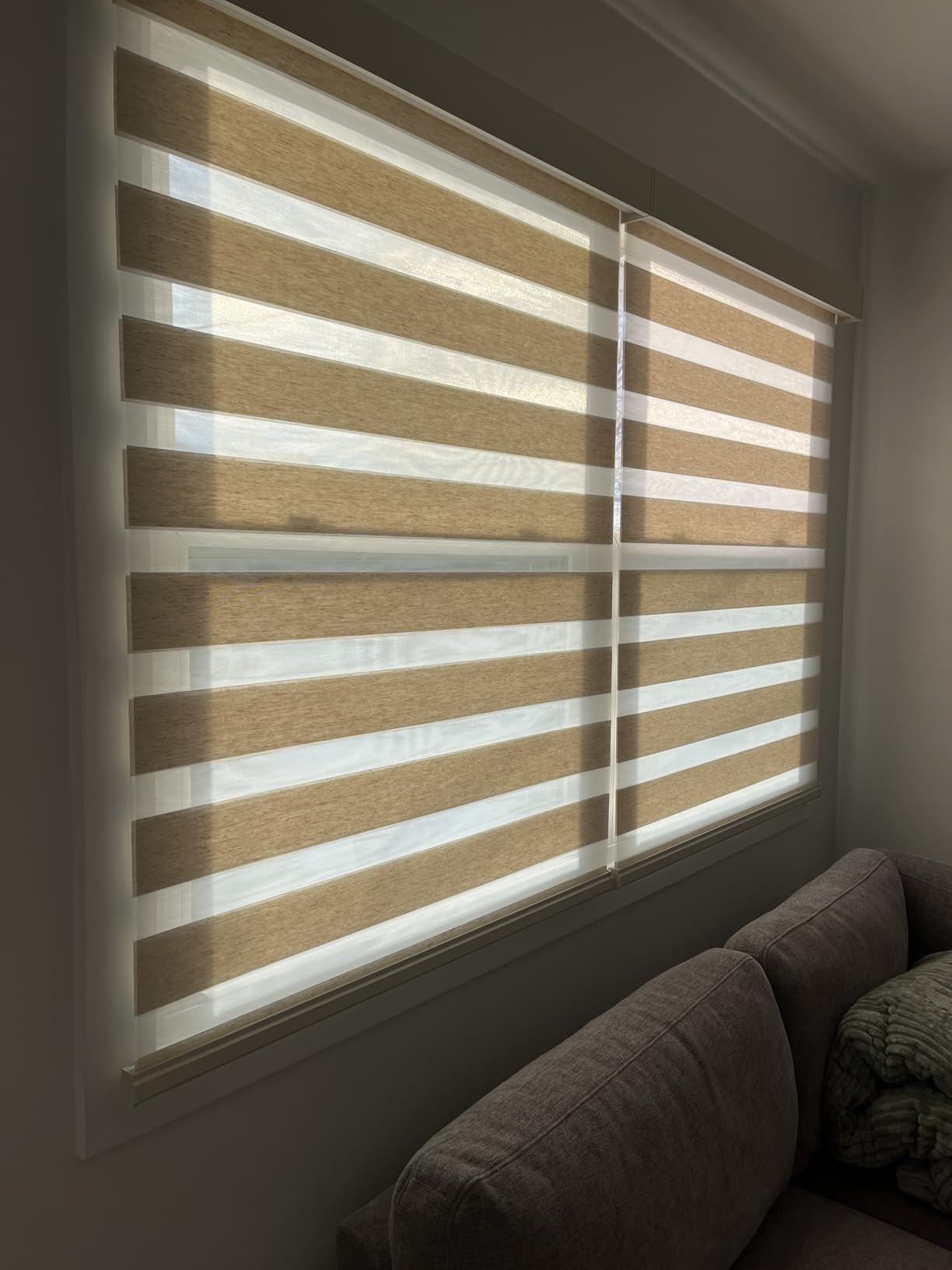 Joydeco Linen Zebra Blinds for Indoor Windows, 33.5
