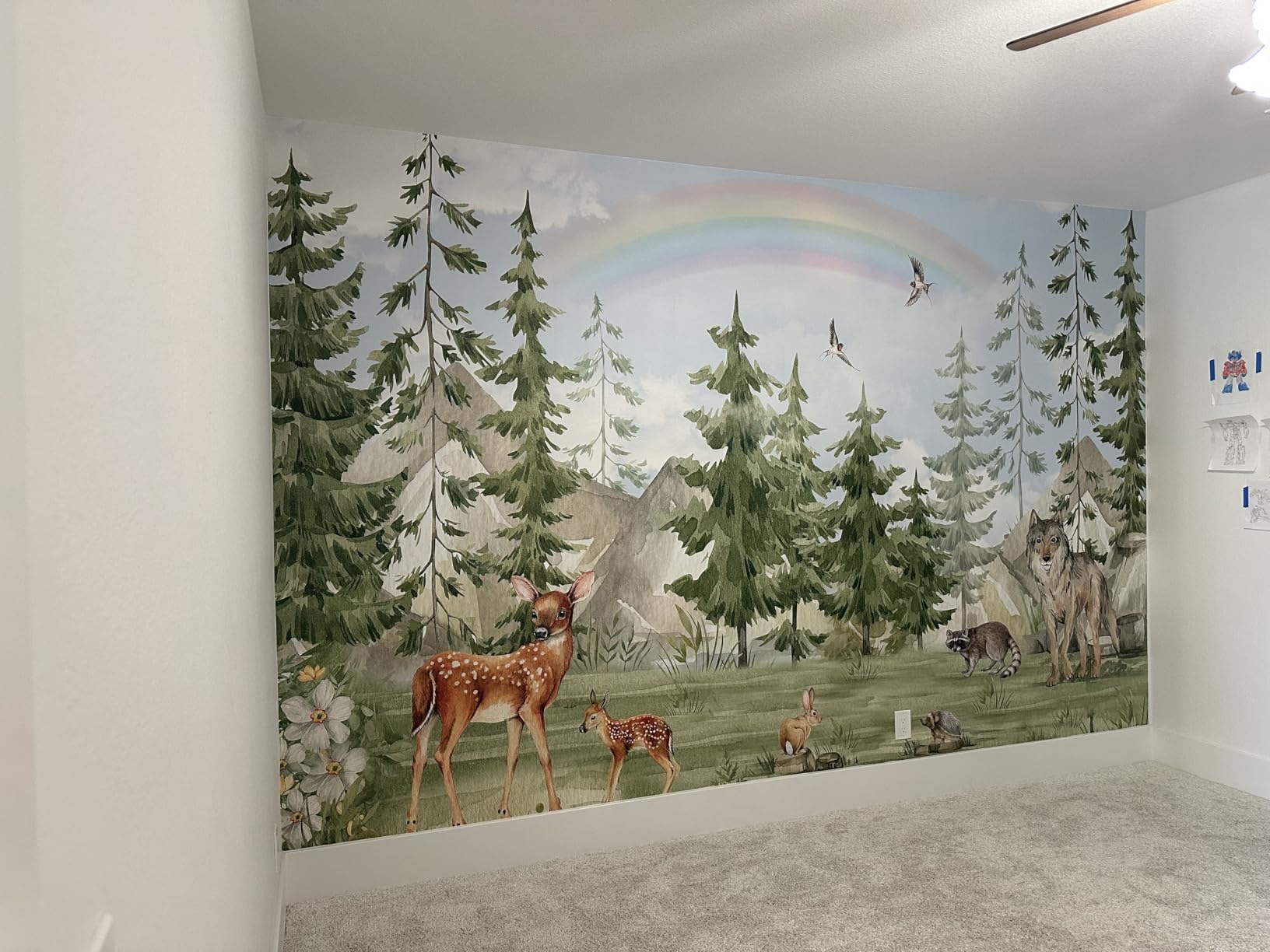 Foggy Forest Mural Wallpaper Peel and Stick for Bedroom 157