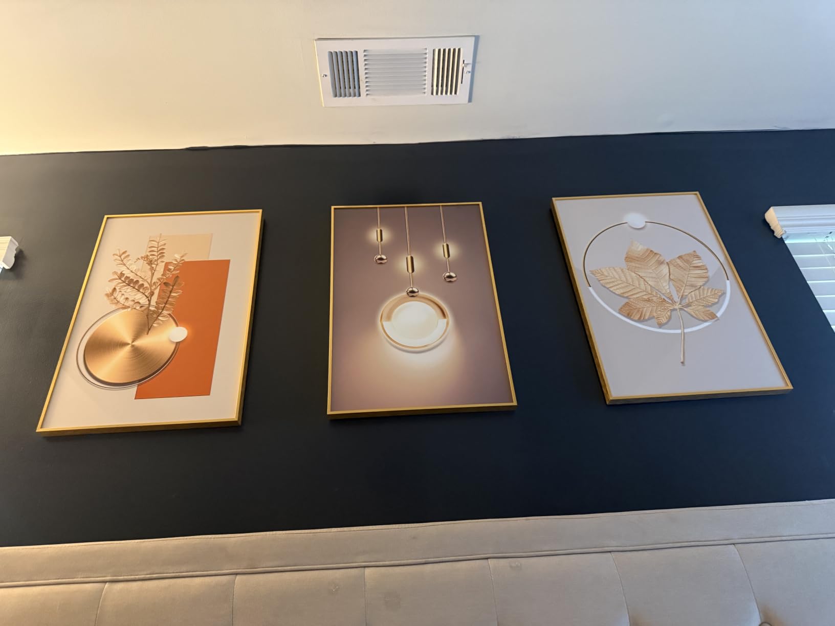 Cuspin Large Black and White Modern Living Room Wall Art, 3 Piece 24x36 In customer photo 2