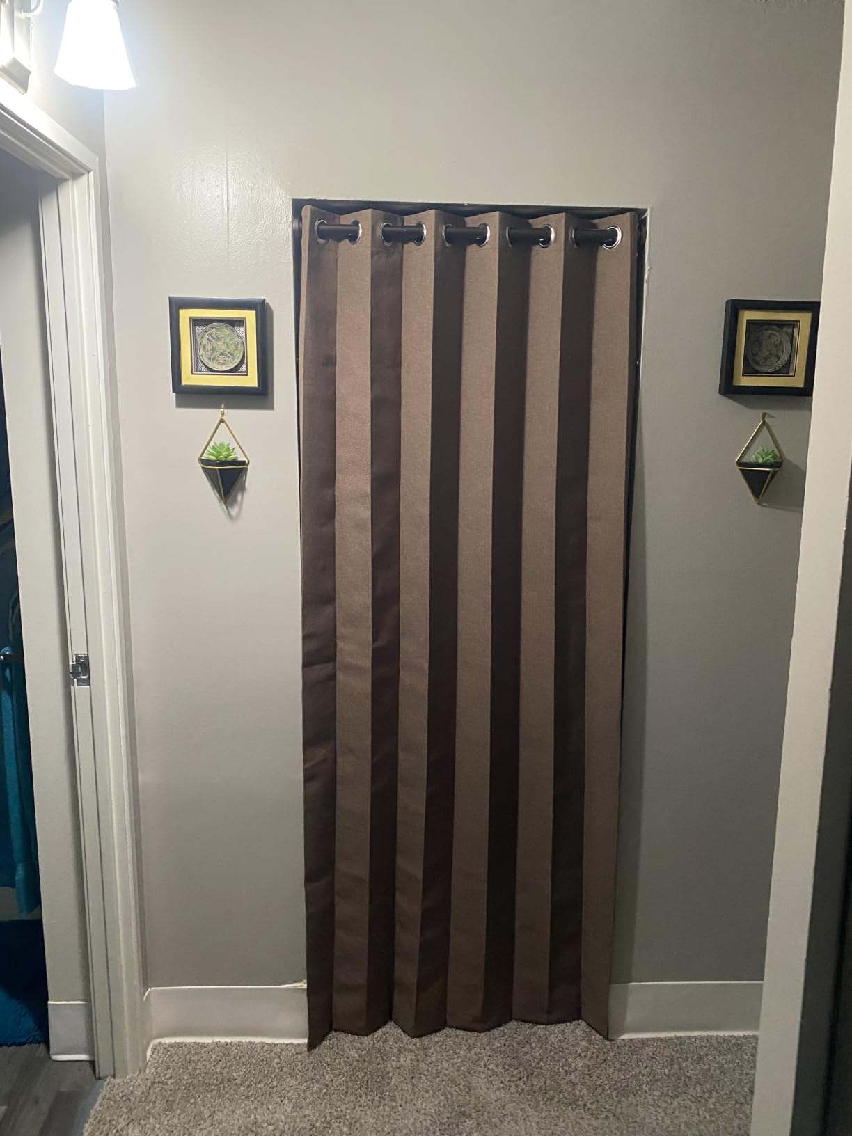 Faux Linen Fabric Vertical Shades for Sliding Doors, 100% Blackout Door Shade for Large Windows, 1 Panel, W100 x L96, White customer photo 1