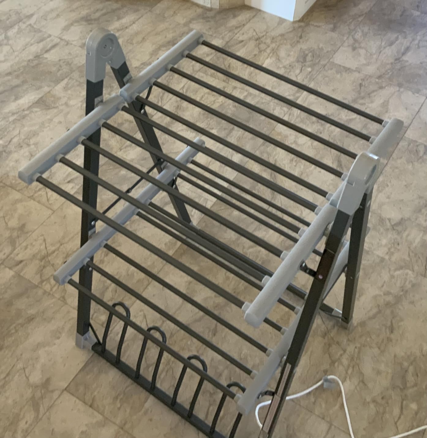 Heated Clothes Drying Rack Foldable Timer Shoes Socks,Silvery Gray customer photo 2