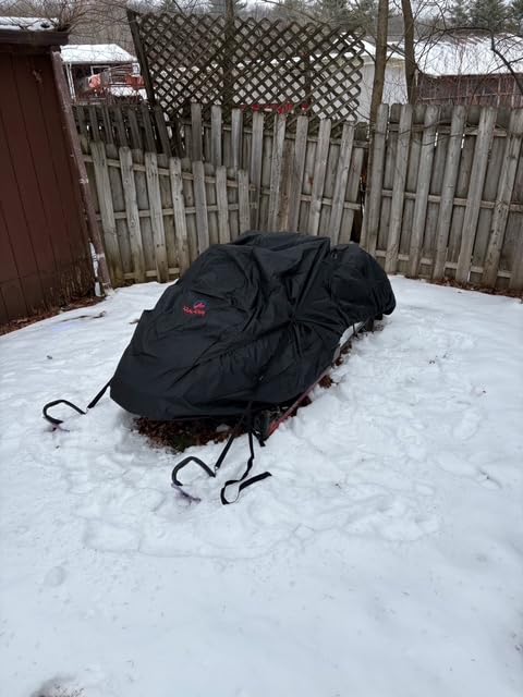 Comnova Snowmobile Cover 145 Inch - Premium 600D Outdoor Snowsled Cover, Heavy Duty & Waterproof All Weather Protection customer photo 1