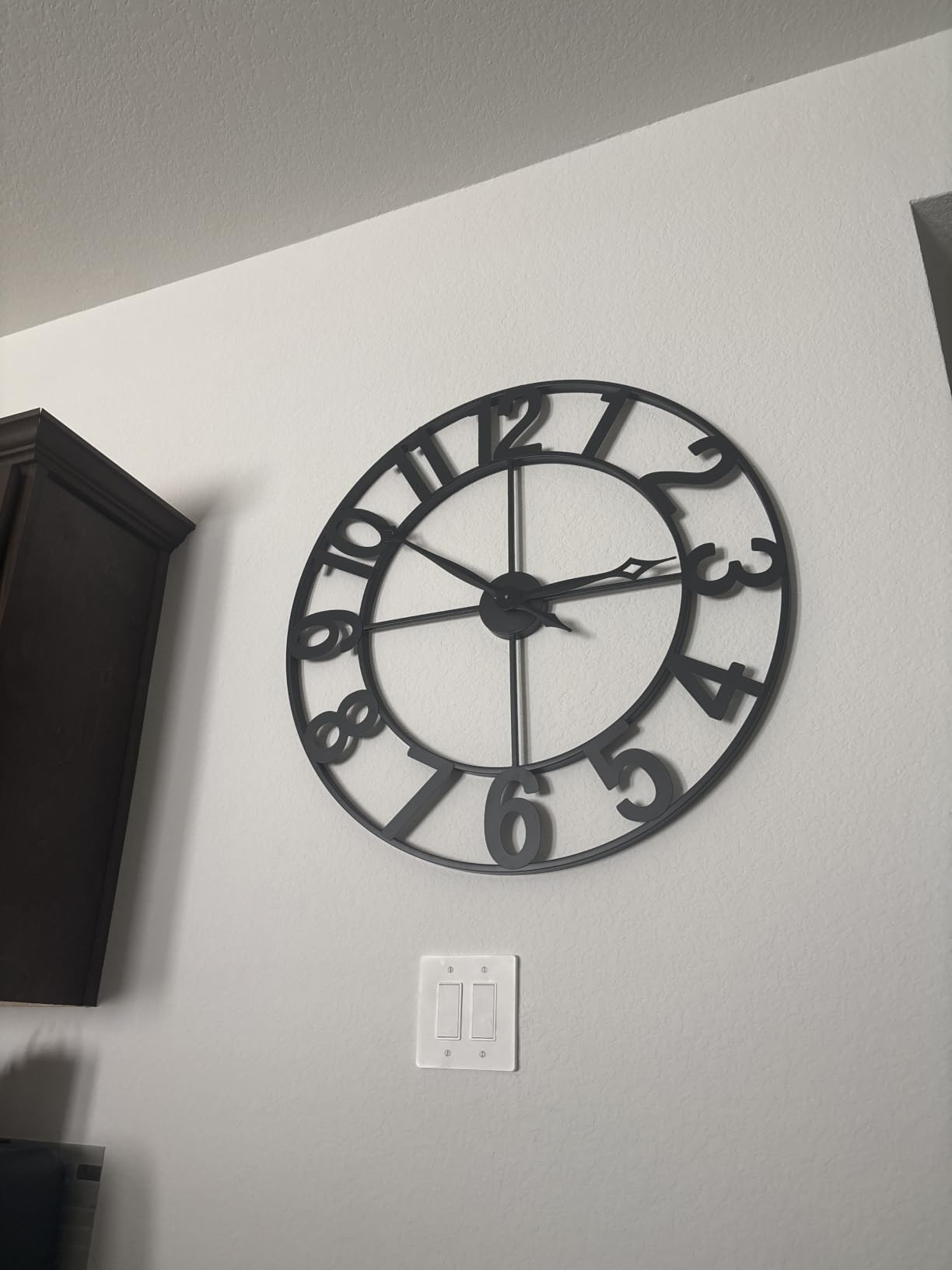 CLXEAST Silent 24 Inch Wall Clocks for Living Room Decor,Arabic Numeral customer photo 2