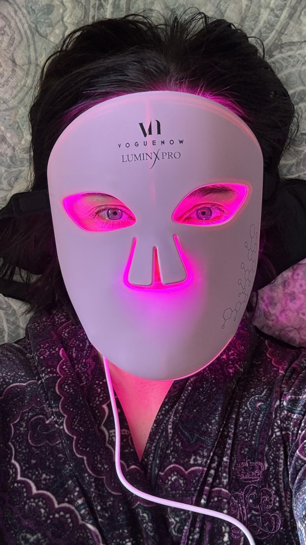LuminX Pro LED Face Mask Light Therapy with Chin & Lip Coverage | Deep NIR | Light Therapy Mask for Wrinkles & Acne, FDA-Cleared, 280 LEDs, Red, Blue, NIR and Deep Near Infrared Facial Skincare Device customer photo 2