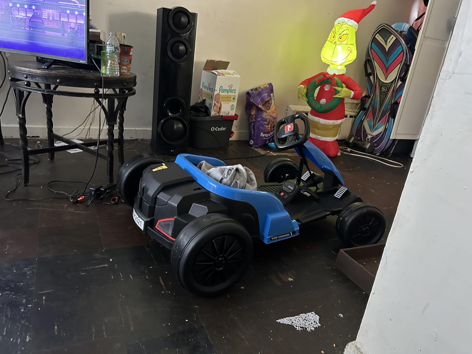 Qaba Electric Go Kart 24V 9Ah Big Battery Kids Drift Kart Ages 6-12 White | Dual 150W Motors, Adjustable Seat, 11.2MPH High Speed, Slow Start, 5-Point Safety Belt customer photo 2