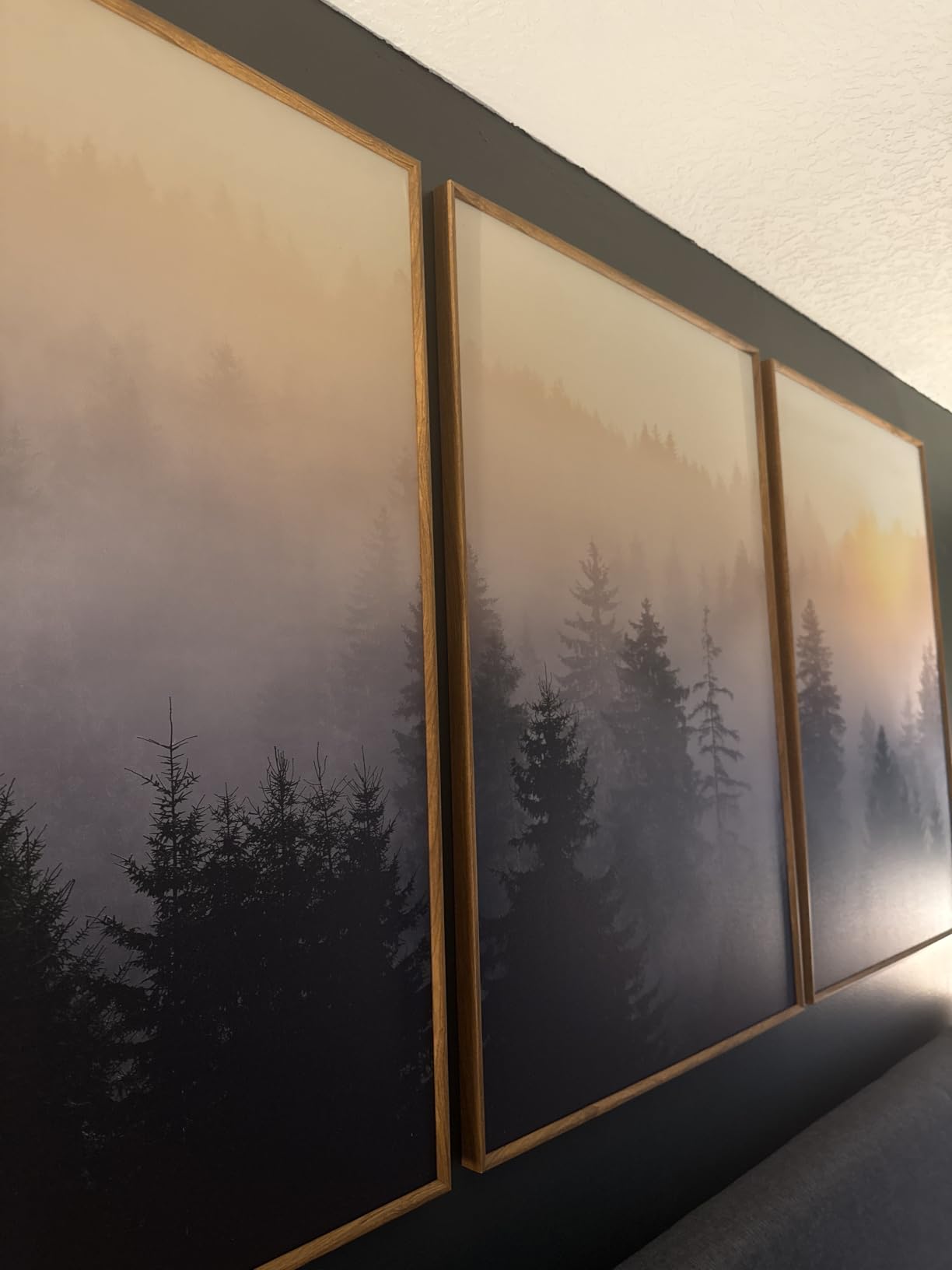 FWIEXA Grey Green Abstract Canvas Wall Art Set 3, Neutral Landscape Framed Prints, Modern Lake Scenery Paintings, Beige 24x36In Watercolor Artwork Poster for Farmhouse, Living Room, Bedroom, Office customer photo 2