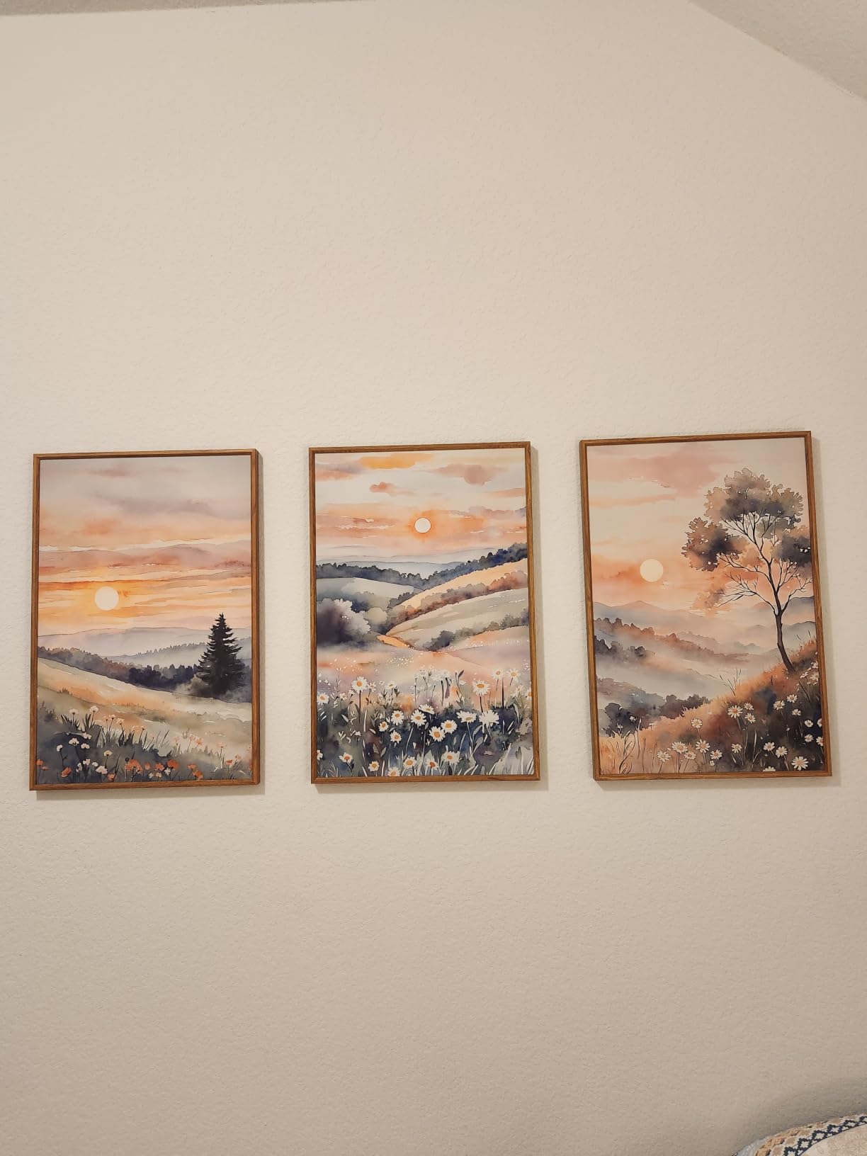 Abstract Neutral Watercolor Framed Canvas Wall Art Set -24