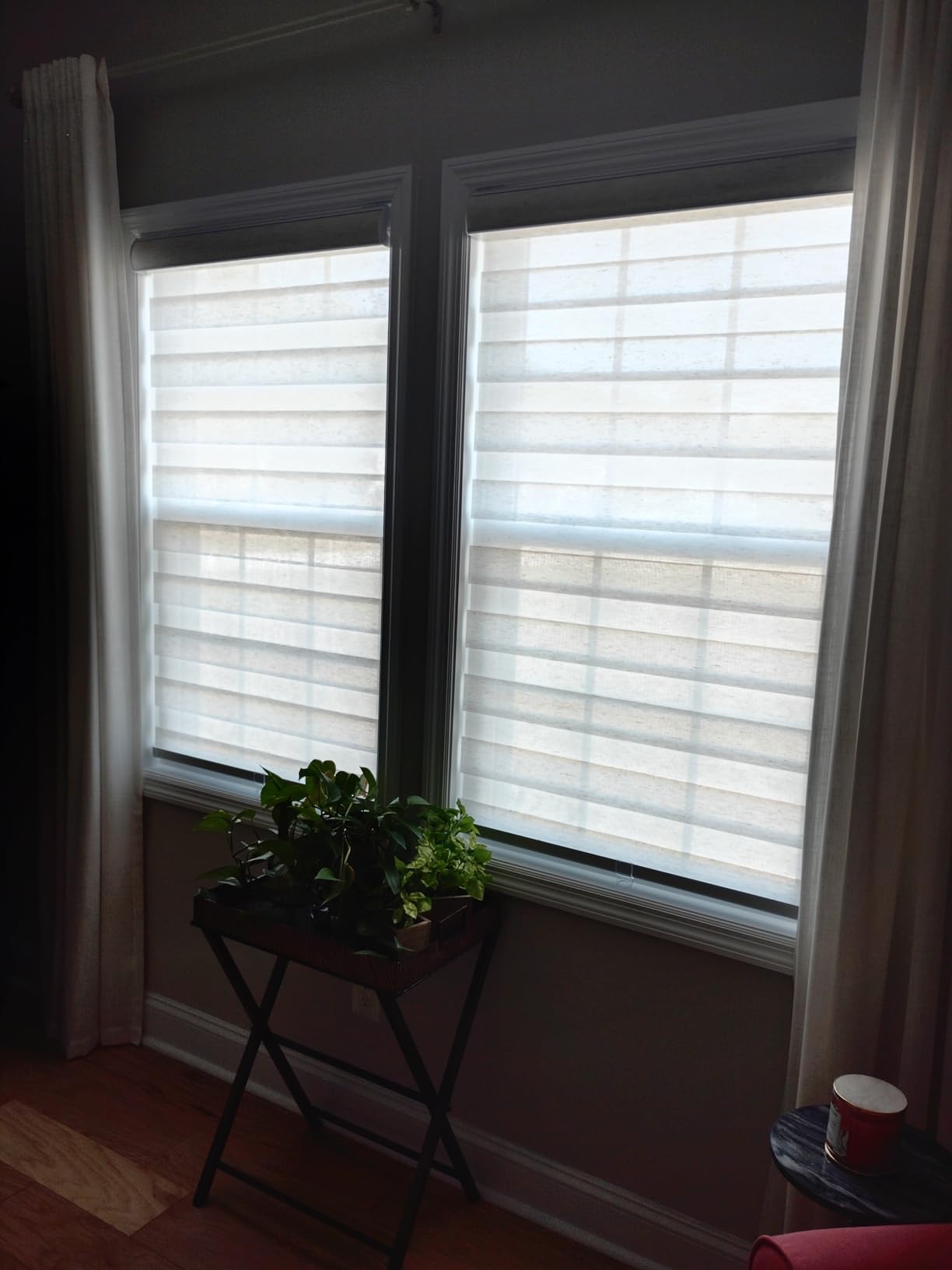 HESTIA Cordless Light Filtering Zebra Blinds, Linen, 30