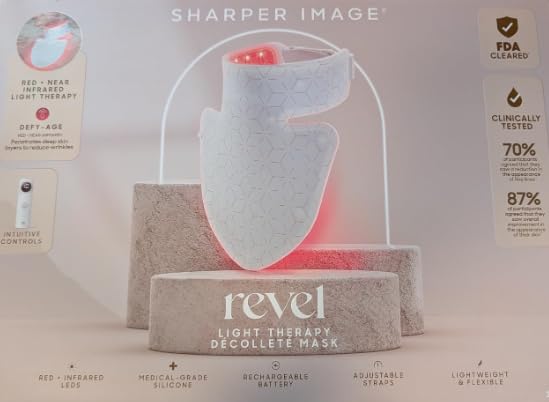 Sharper Image Revel Red Light Therapy Décolleté Mask - FDA Cleared & Clinically Studied | Neck & Chest Wrinkles Skin Care | Red & Near-Infrared LED | Medical-Grade Silicone Beauty Tool | 10-Min Sessions customer photo 1