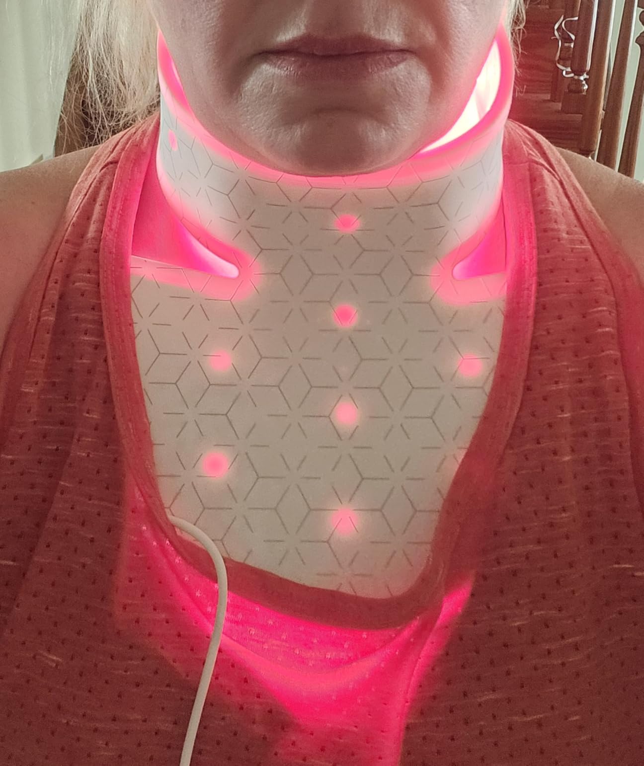 Sharper Image Revel Red Light Therapy Décolleté Mask - FDA Cleared & Clinically Studied | Neck & Chest Wrinkles Skin Care | Red & Near-Infrared LED | Medical-Grade Silicone Beauty Tool | 10-Min Sessions customer photo 2