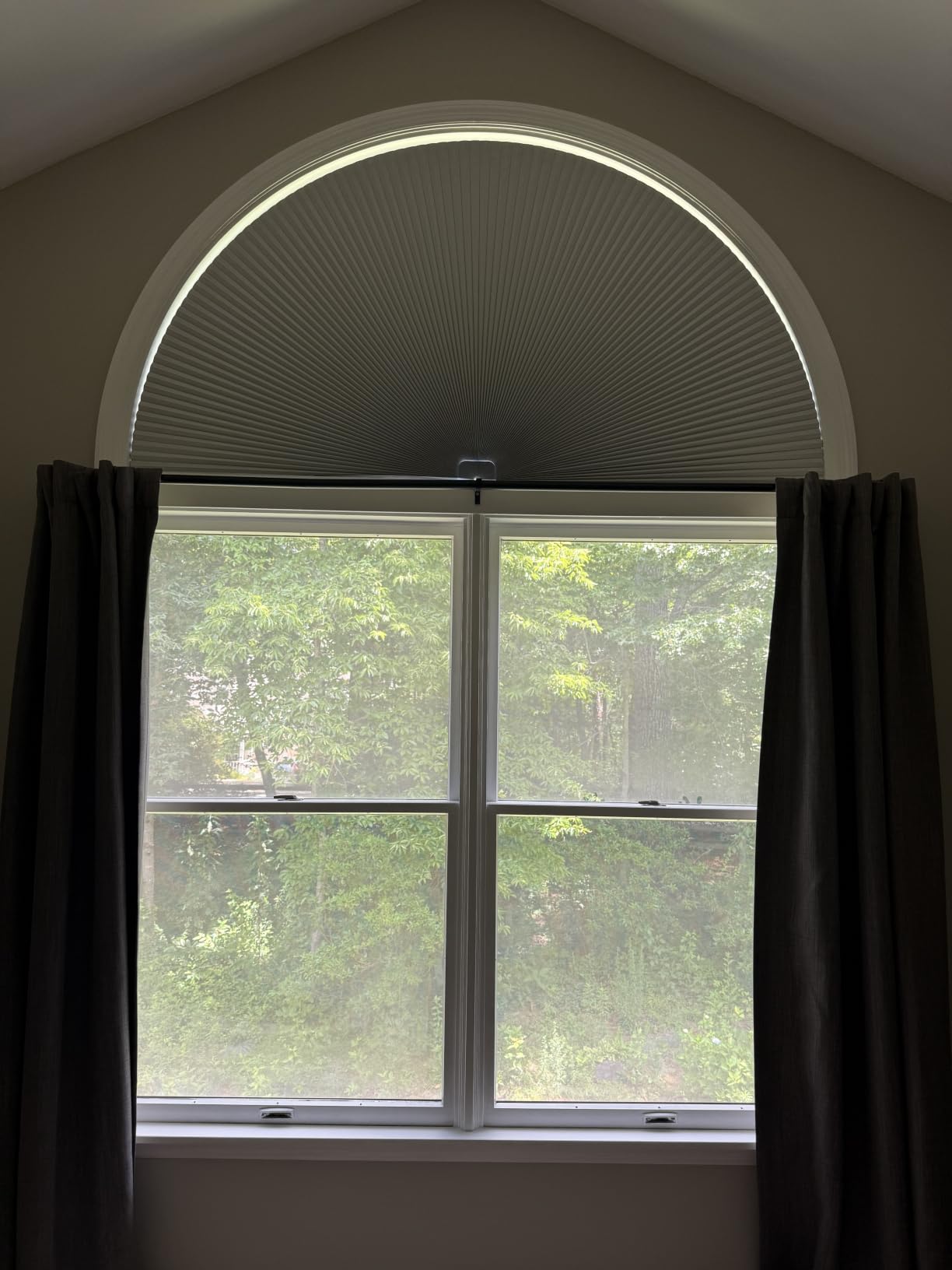 HOMEDEMO Arch Window Shade Blackout No Drill White36 X 72