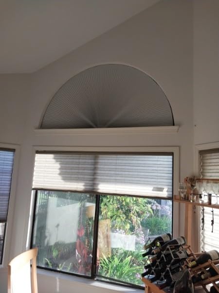 HOMEDEMO Arch Window Shade Blackout No Drill White36 X 72