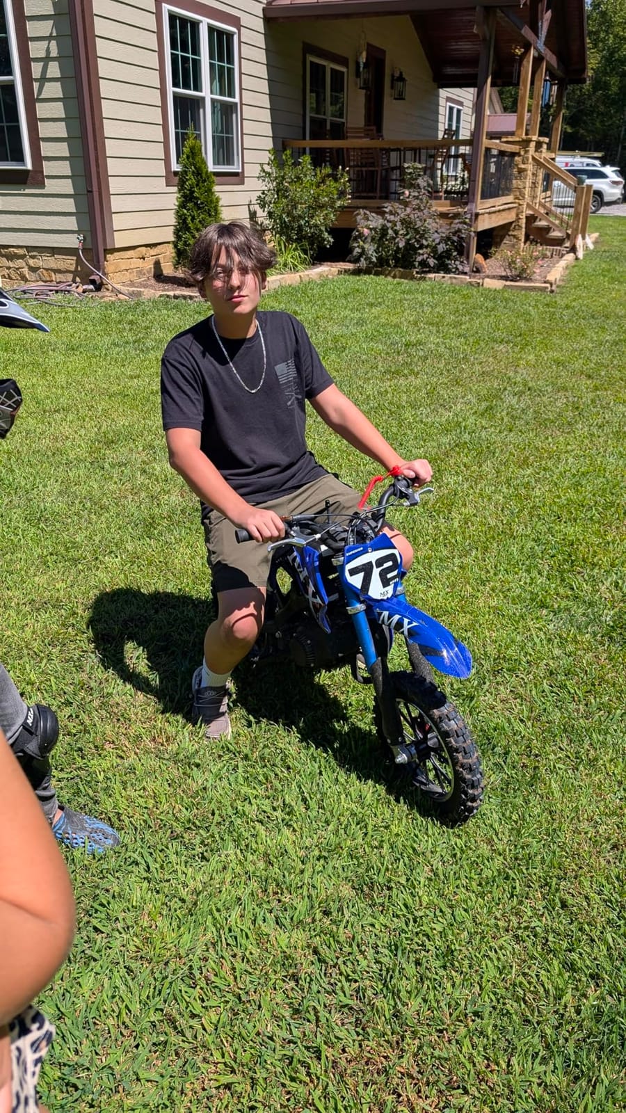 2 Stroke 50cc Gas Dirt Bike, Mini Pit Bike 24 MPH, for Boys Girls, Blue customer photo 2
