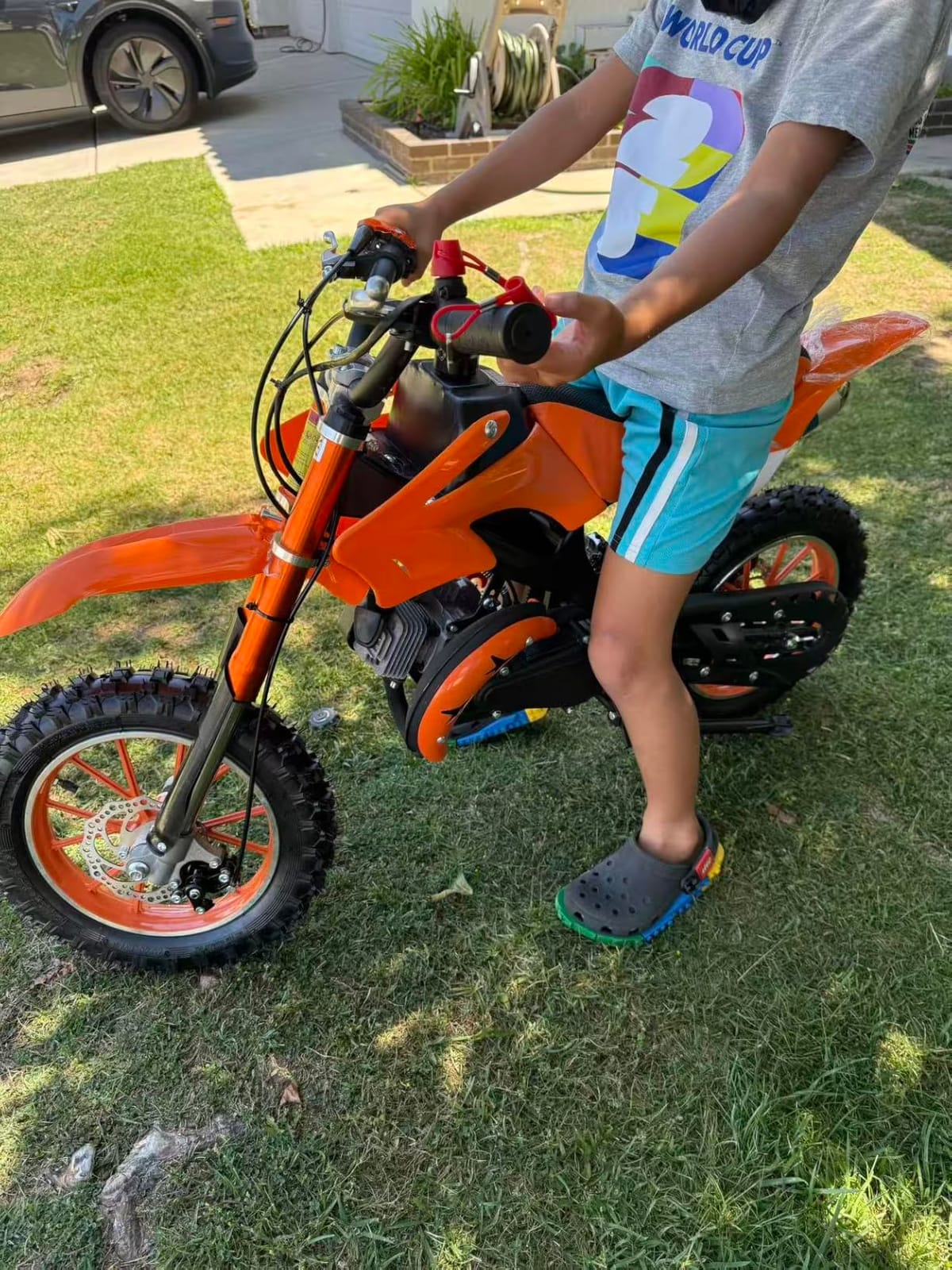 50cc Dirt Bike, 2-Stroke Gas Dirt Bike for Kids 8-14, Green customer photo 1