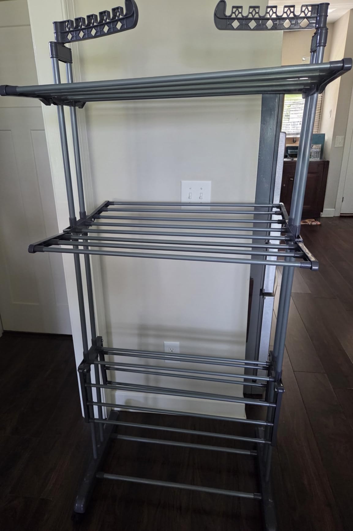 Upgraded 4-Tier Clothes Drying Rack, Drying Rack Clothing with Wheels customer photo 2