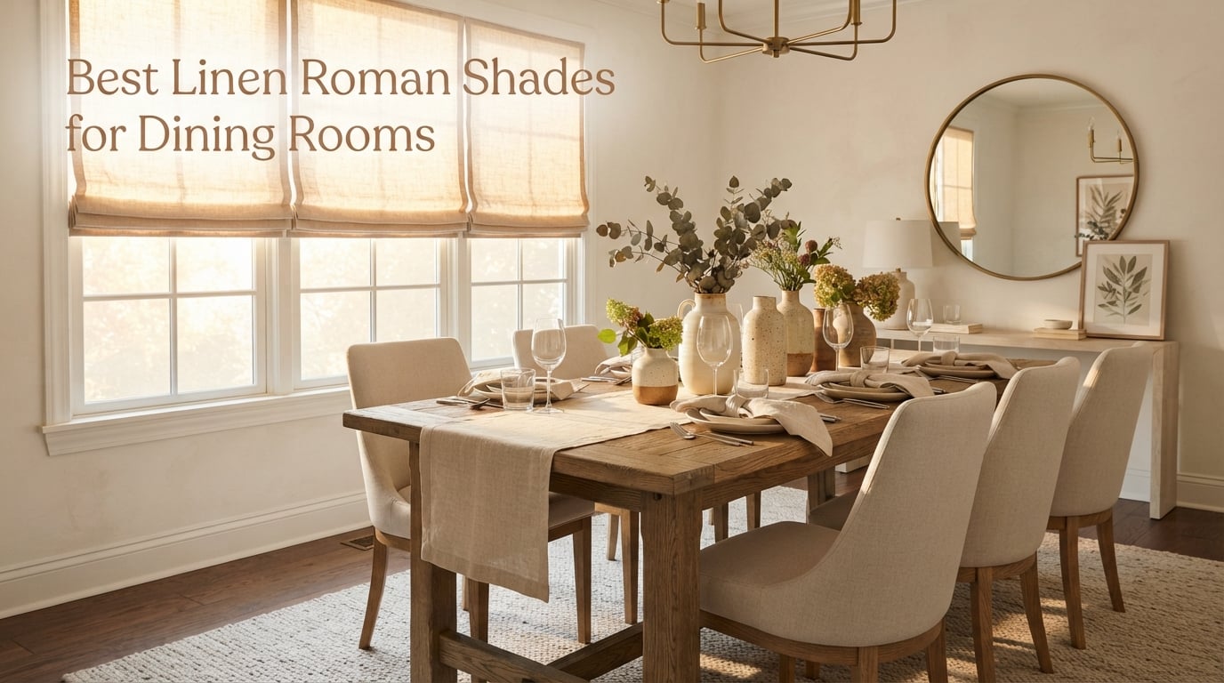Best Linen Roman Shades for Dining Rooms