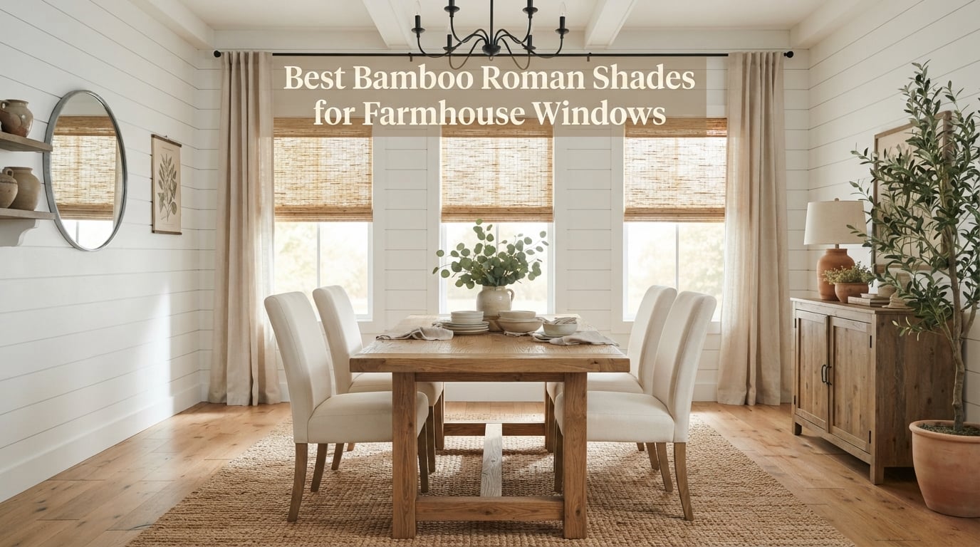 Best Bamboo Roman Shades for Farmhouse Windows
