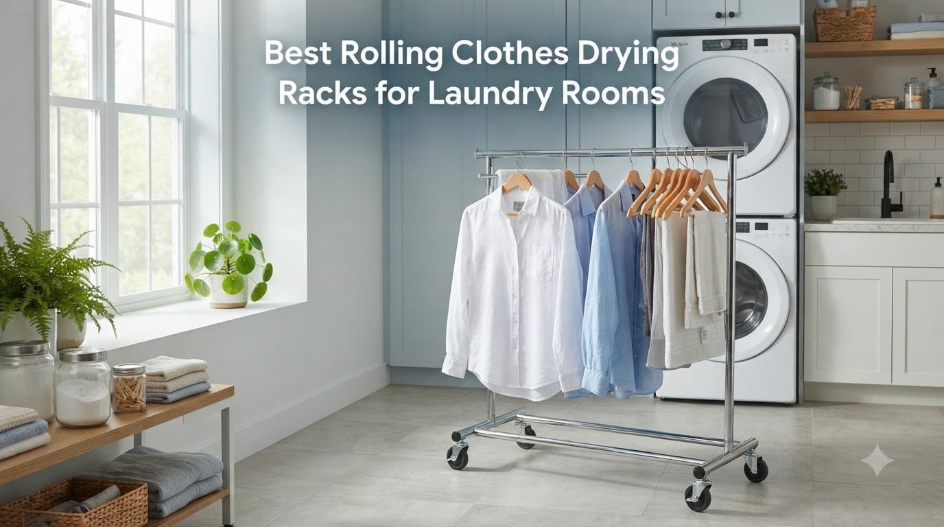 Best Rolling Clothes Drying Racks for Laundry Rooms