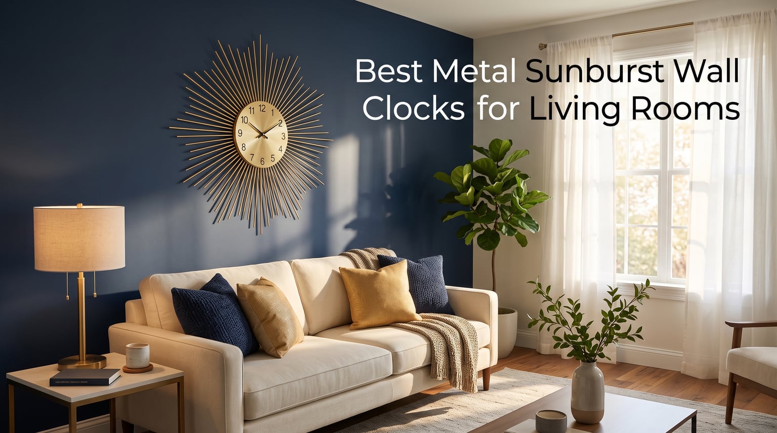 Best Metal Sunburst Wall Clocks for Living Rooms